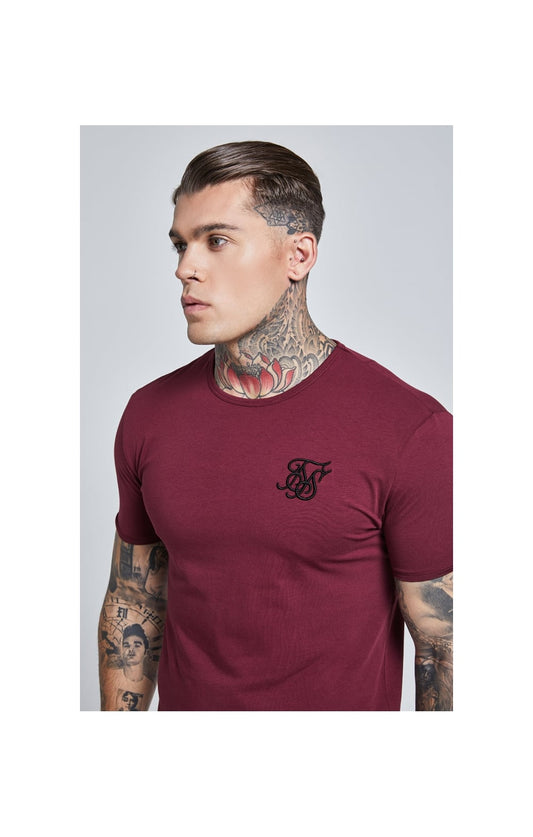 Burgundy Short Sleeve Muscle Fit T-Shirt