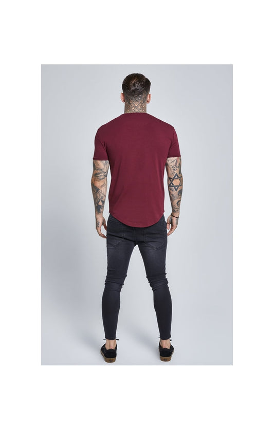 Burgundy Short Sleeve Muscle Fit T-Shirt