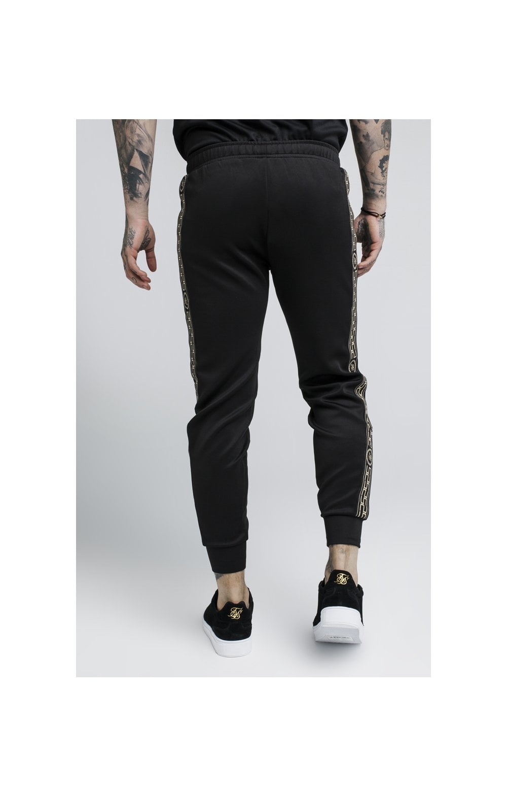 Load image into Gallery viewer, SikSilk Cartel Cropped Cuffed Track Pants - Black (3)