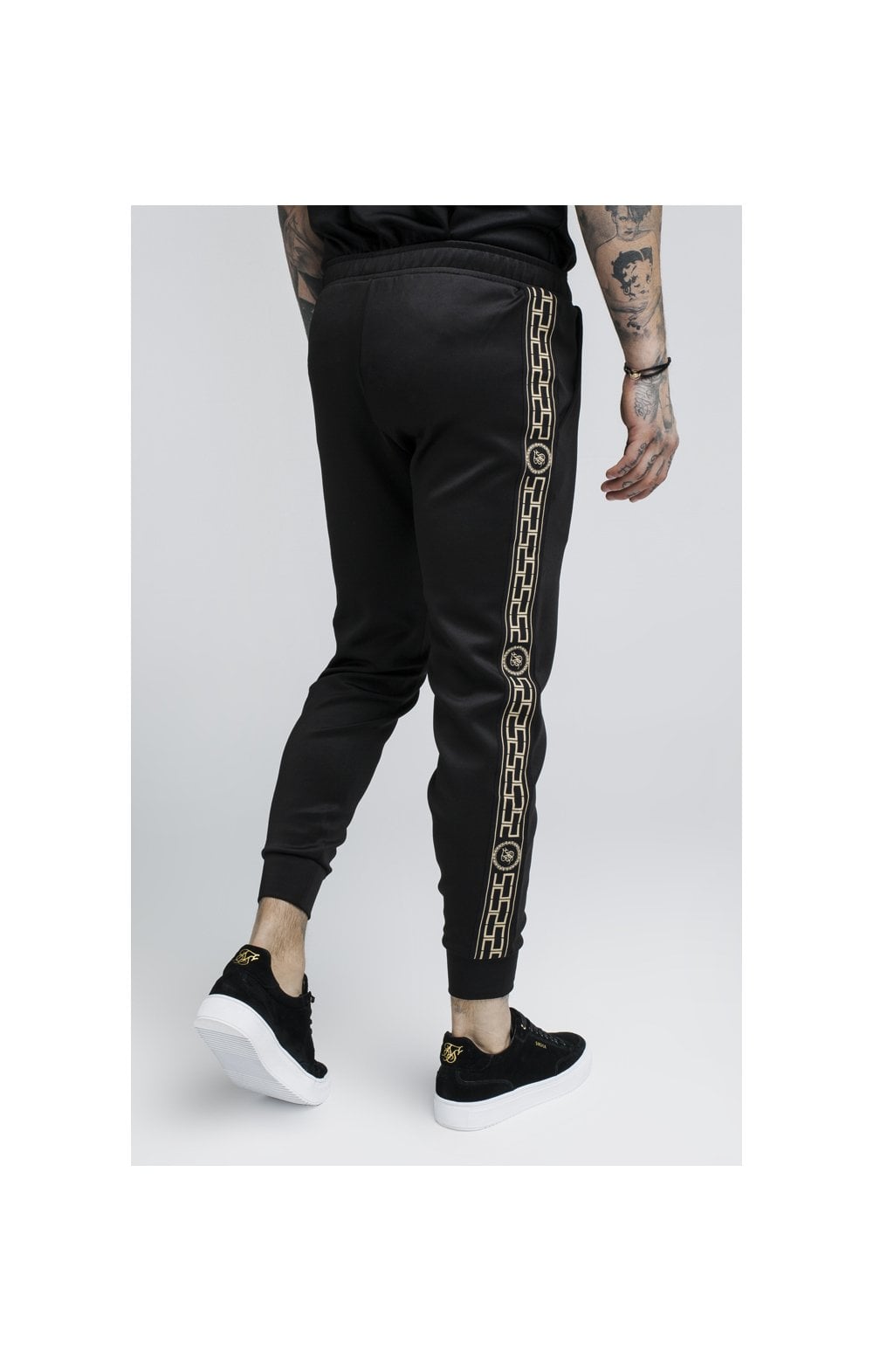 Load image into Gallery viewer, SikSilk Cartel Cropped Cuffed Track Pants - Black (4)