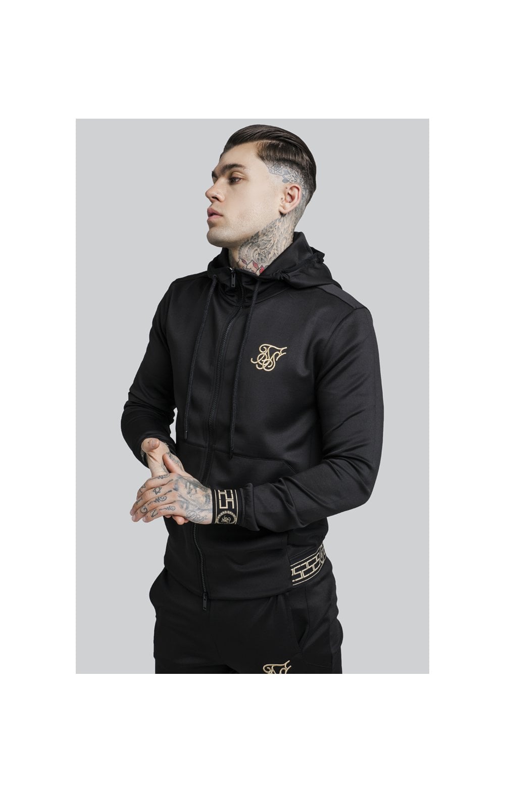 SikSilk Cartel Agility Zip Through Track Top – Black