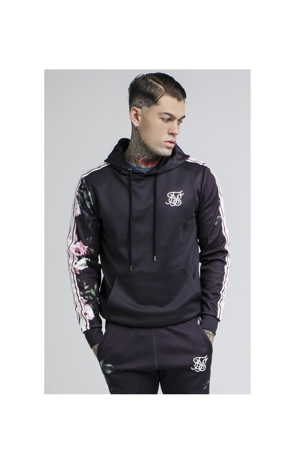 SikSilk Oil Paint PolyTricot Overhead Hoodie - Black (1)