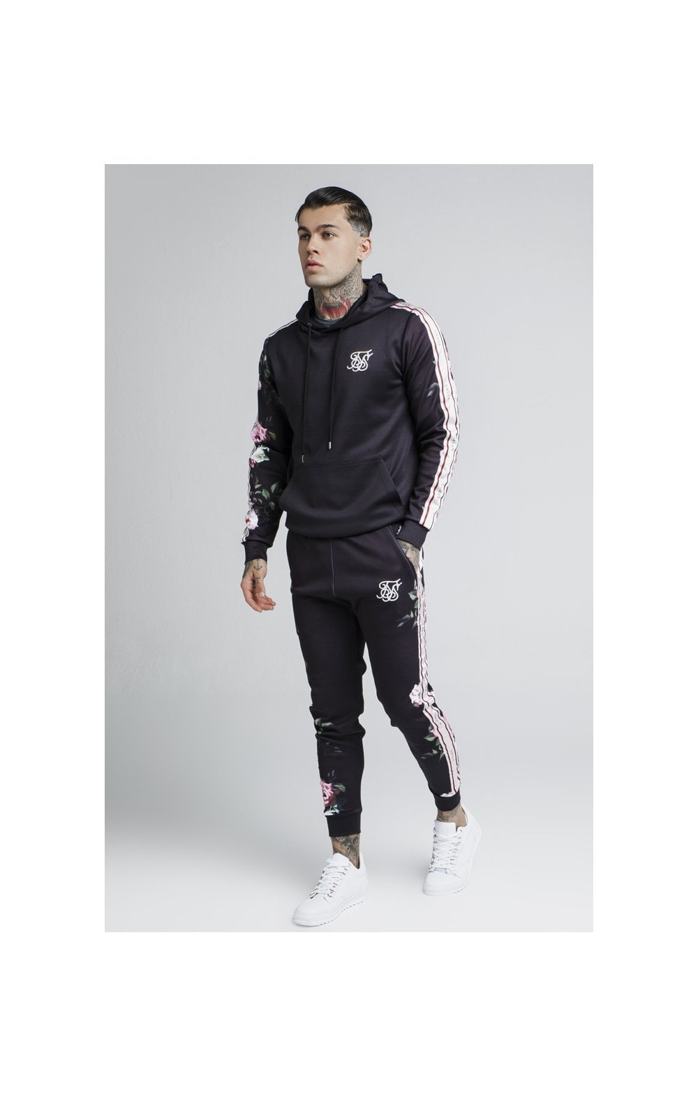 Load image into Gallery viewer, SikSilk Oil Paint PolyTricot Overhead Hoodie - Black (4)