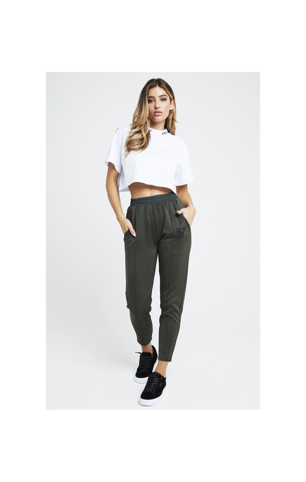 SikSilk Poly Track Joggers - Khaki (4)