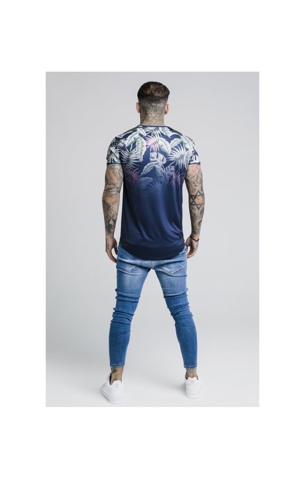 SikSilk S/S Jeremy Vine Taped Gym Tee – Navy (5)