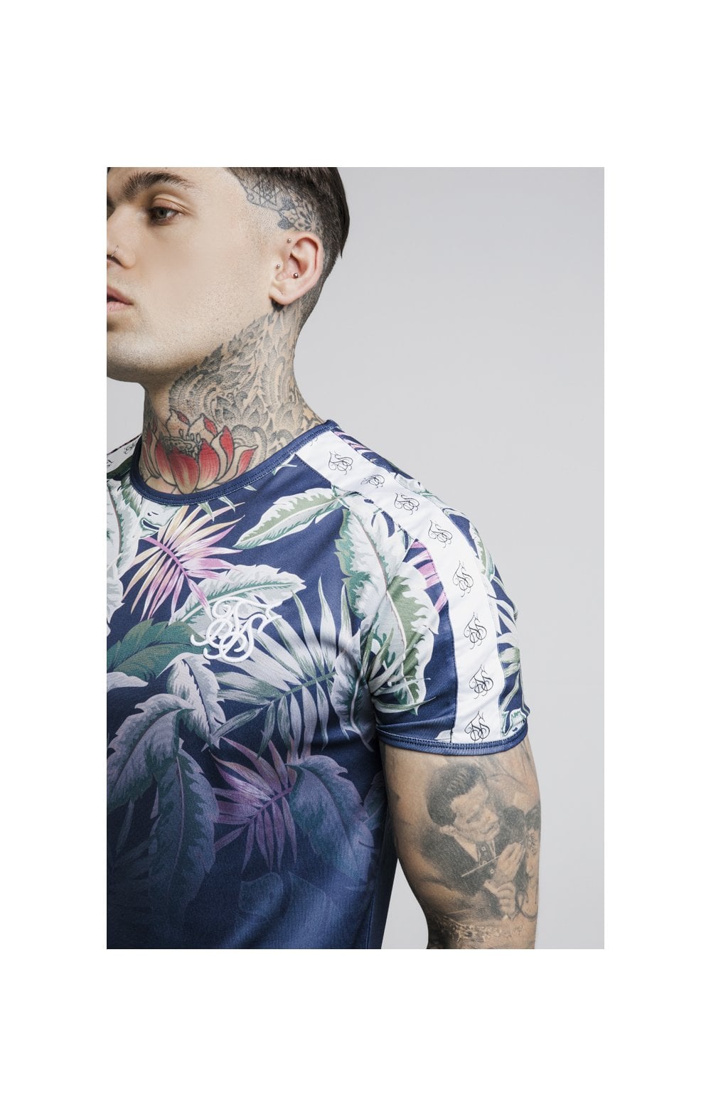 SikSilk S/S Jeremy Vine Taped Gym Tee – Navy (1)