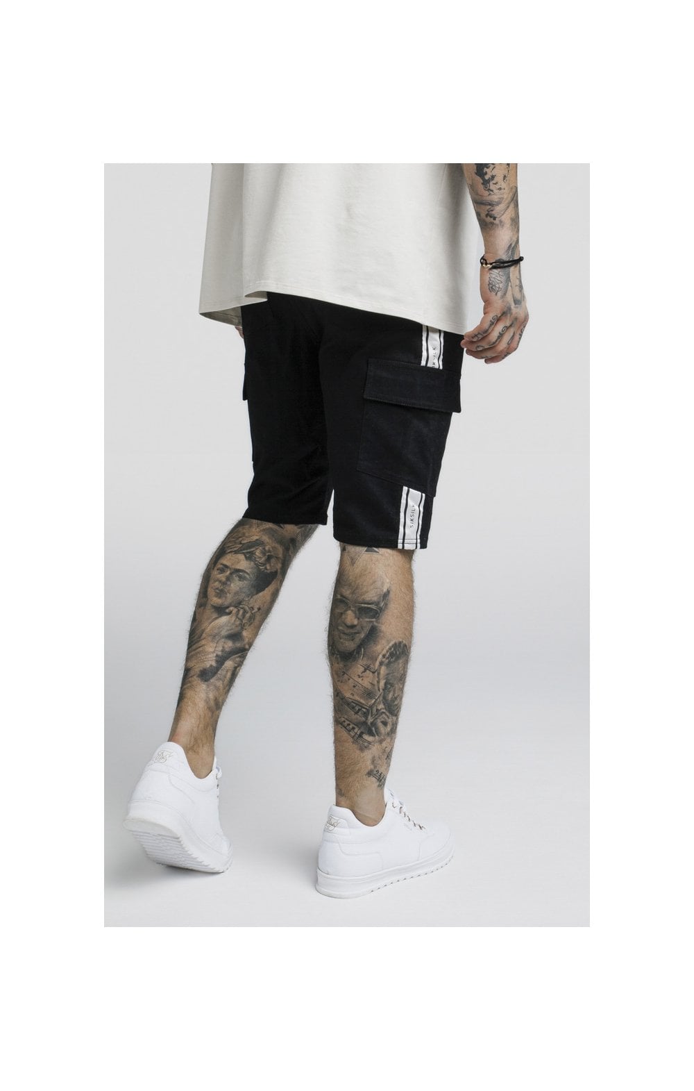 SikSilk Taped Cargo Shorts - Black (2)