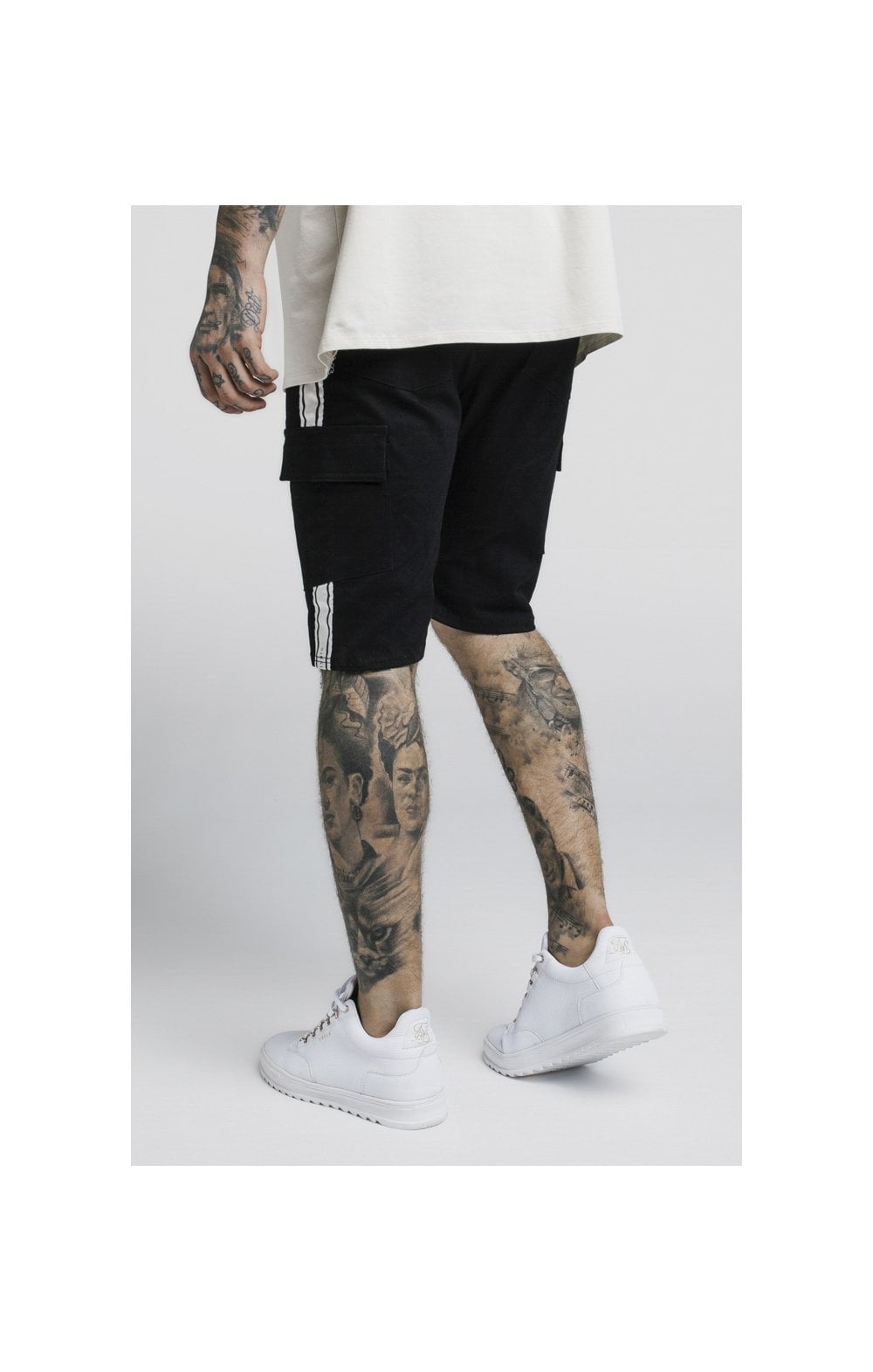 SikSilk Taped Cargo Shorts - Black (3)