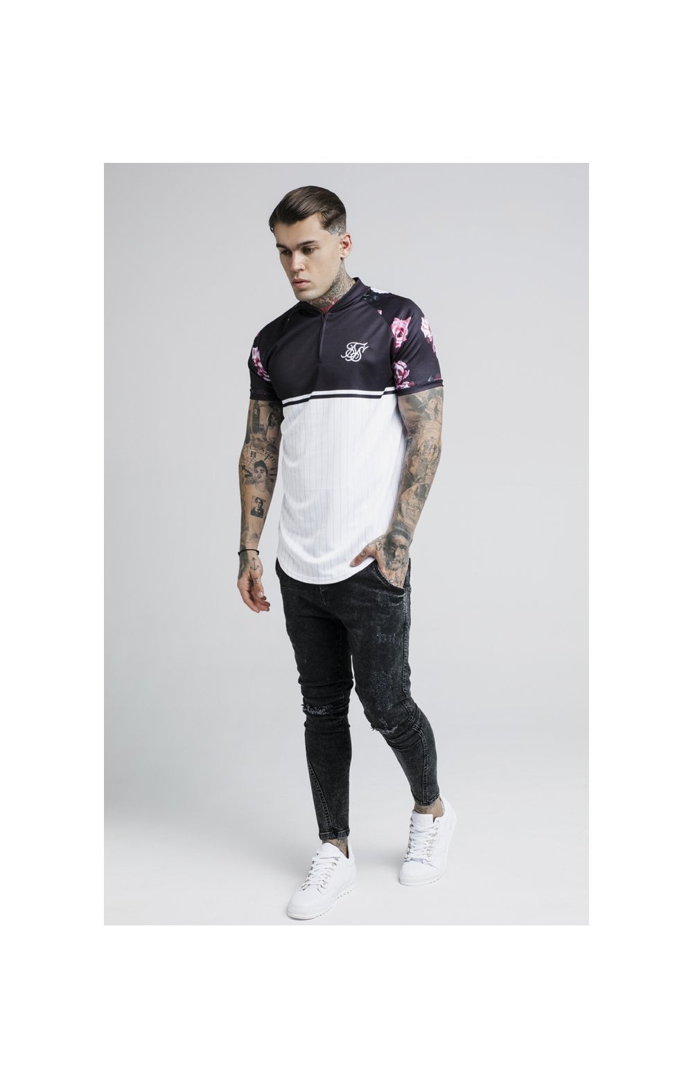 SikSilk Oil Paint Baseball Tee - White (2)