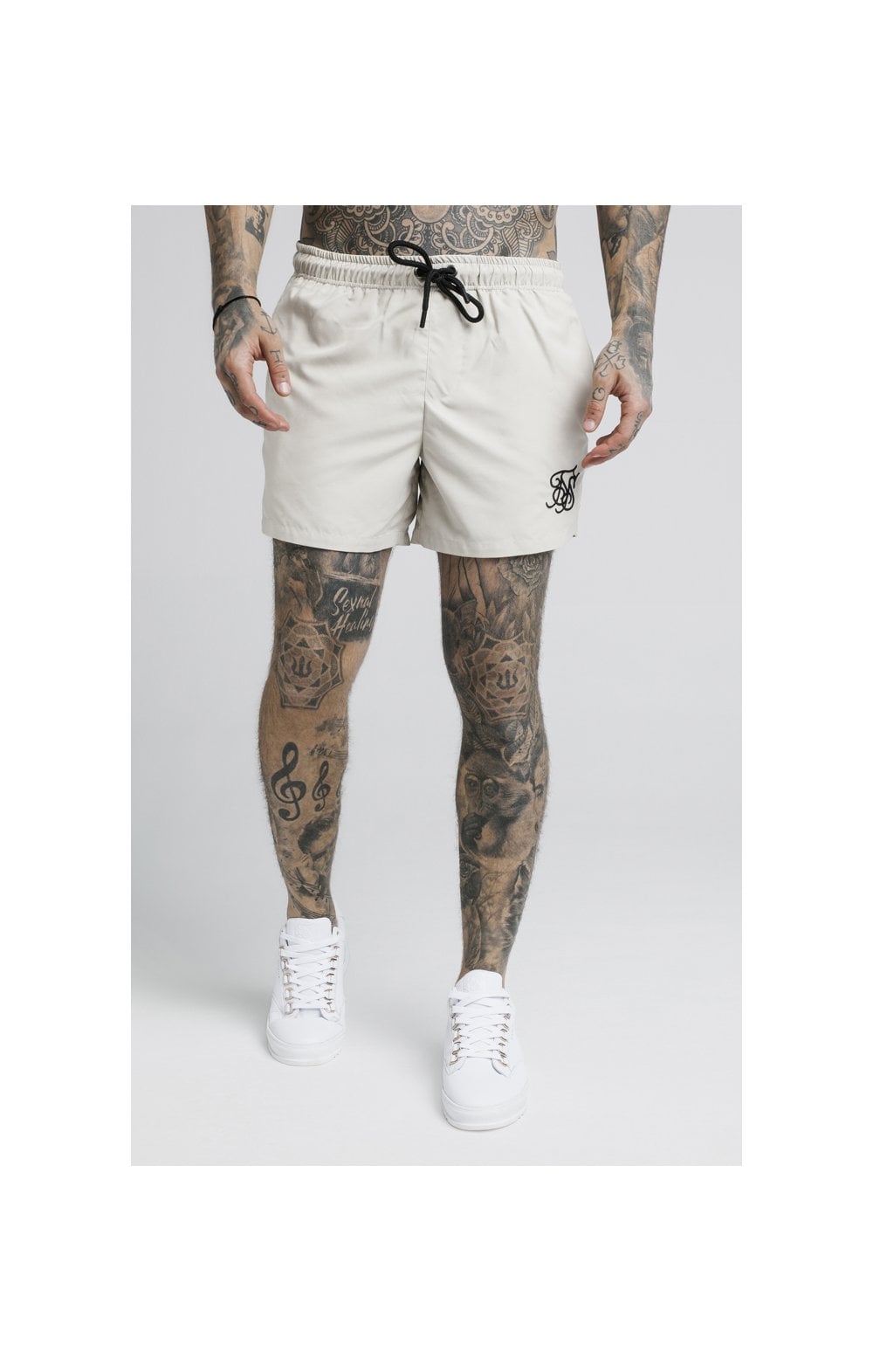 SikSilk Standard Swim Shorts – Light Beige (1)