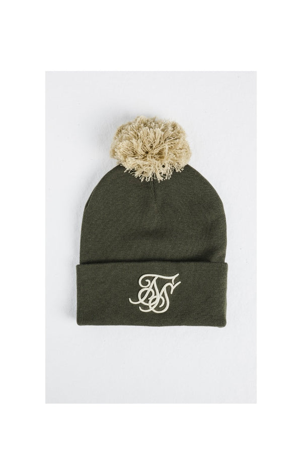 SikSilk Cuff Knit Bobble Hat – Khaki