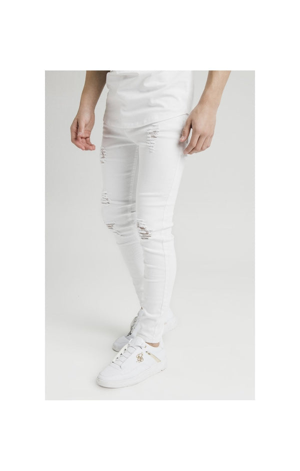 Illusive London Distressed Skinny Jeans - White