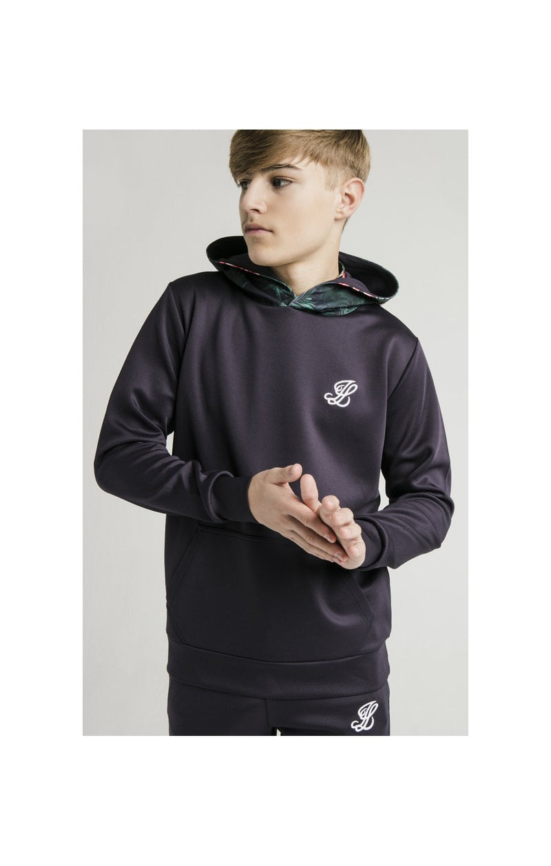 Illusive London Overhead Contrast Hoodie - Navy & Floral