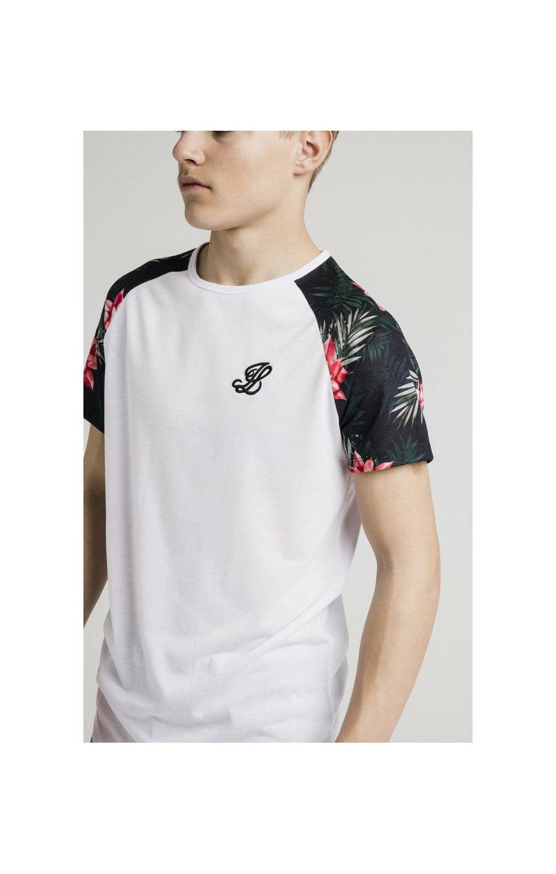 Illusive London S/S Contrast Raglan Tee - White & Floral