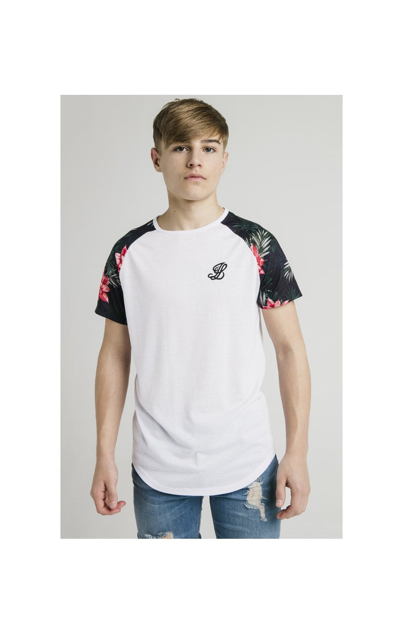 Illusive London S/S Contrast Raglan Tee - White & Floral (1)