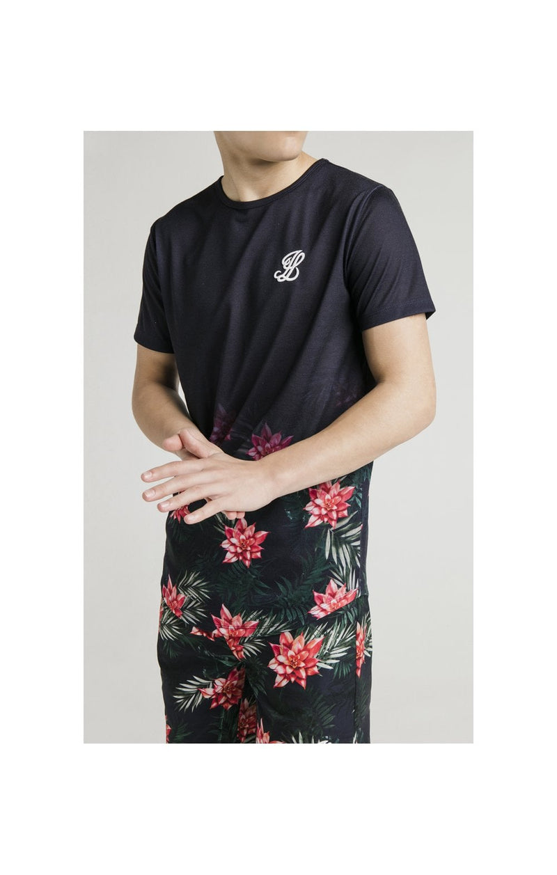 Illusive London Floral Fade Tee - Navy