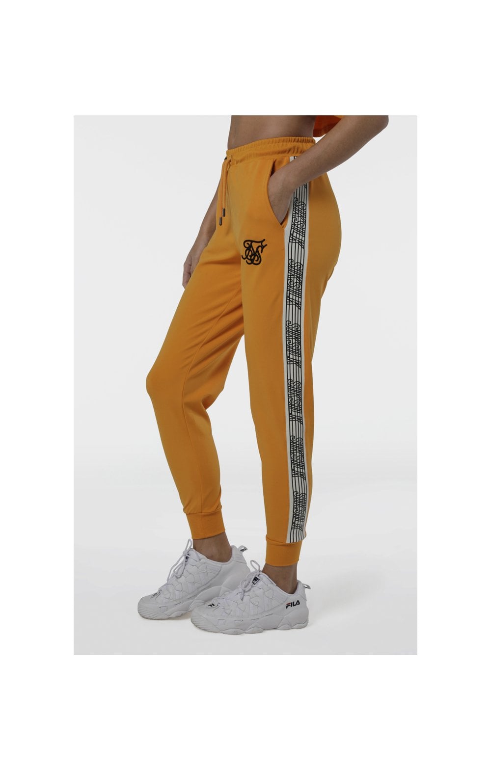 Load image into Gallery viewer, SikSilk Cuffed Runner Tape Joggers - Yellow (1)