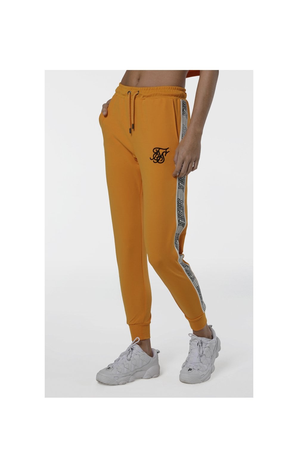 Load image into Gallery viewer, SikSilk Cuffed Runner Tape Joggers - Yellow (2)