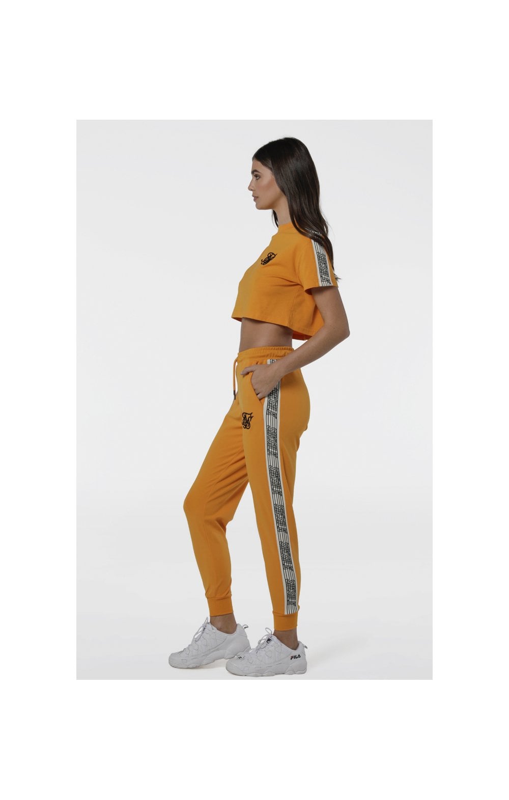 Load image into Gallery viewer, SikSilk Cuffed Runner Tape Joggers - Yellow (5)