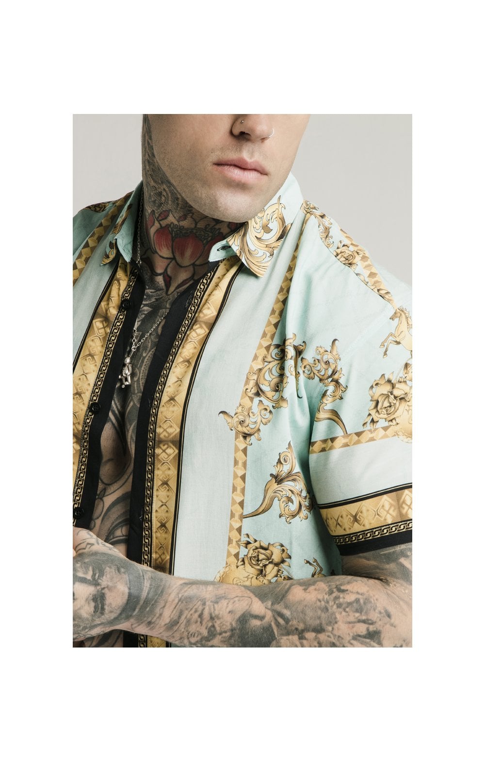 SikSilk S/S Resort Shirt - Lord Light Blue