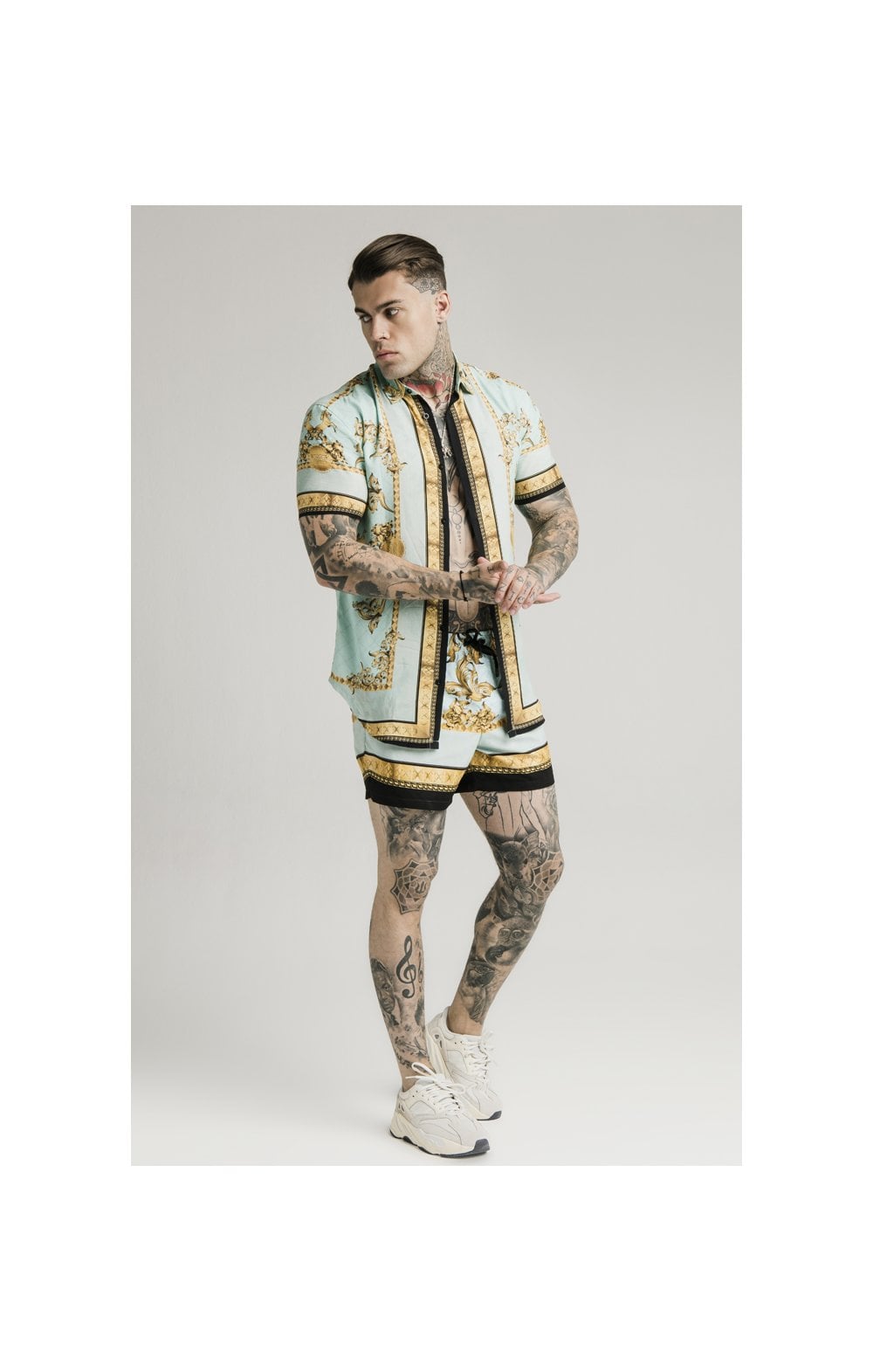 SikSilk S/S Resort Shirt - Lord Light Blue (1)