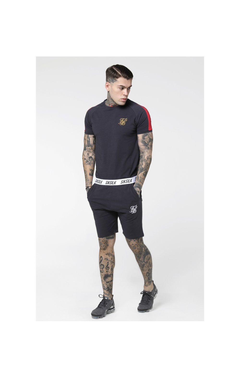 SikSilk Fade Panel Tee - Grey (4)