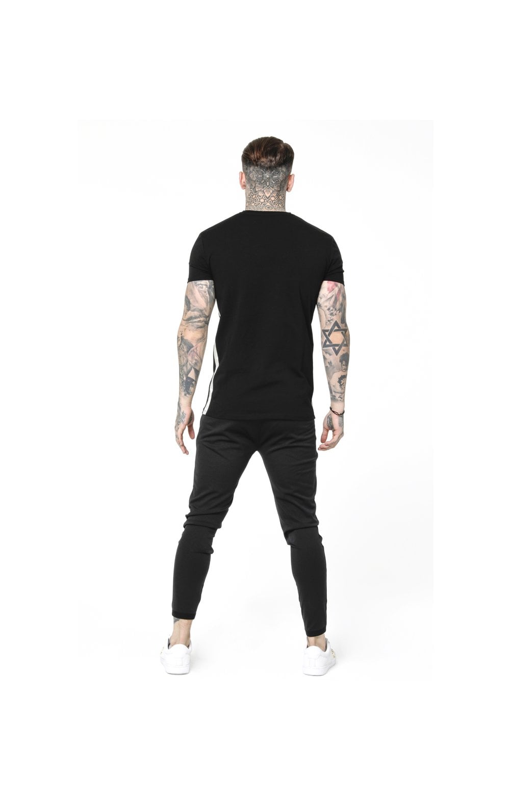 SikSilk S/S Side Tape Tee - Black & Gold (4)