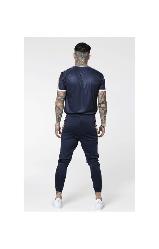 SikSilk Starlite Raglan Curved Hem Tape Tee - Navy
