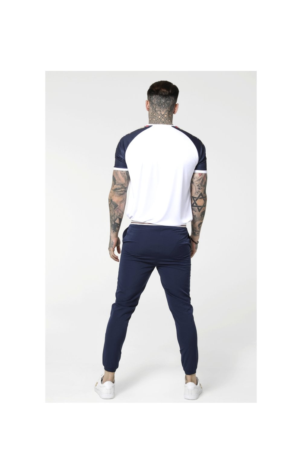 SikSilk Starlite Raglan Tape Tee - Navy & White (4)