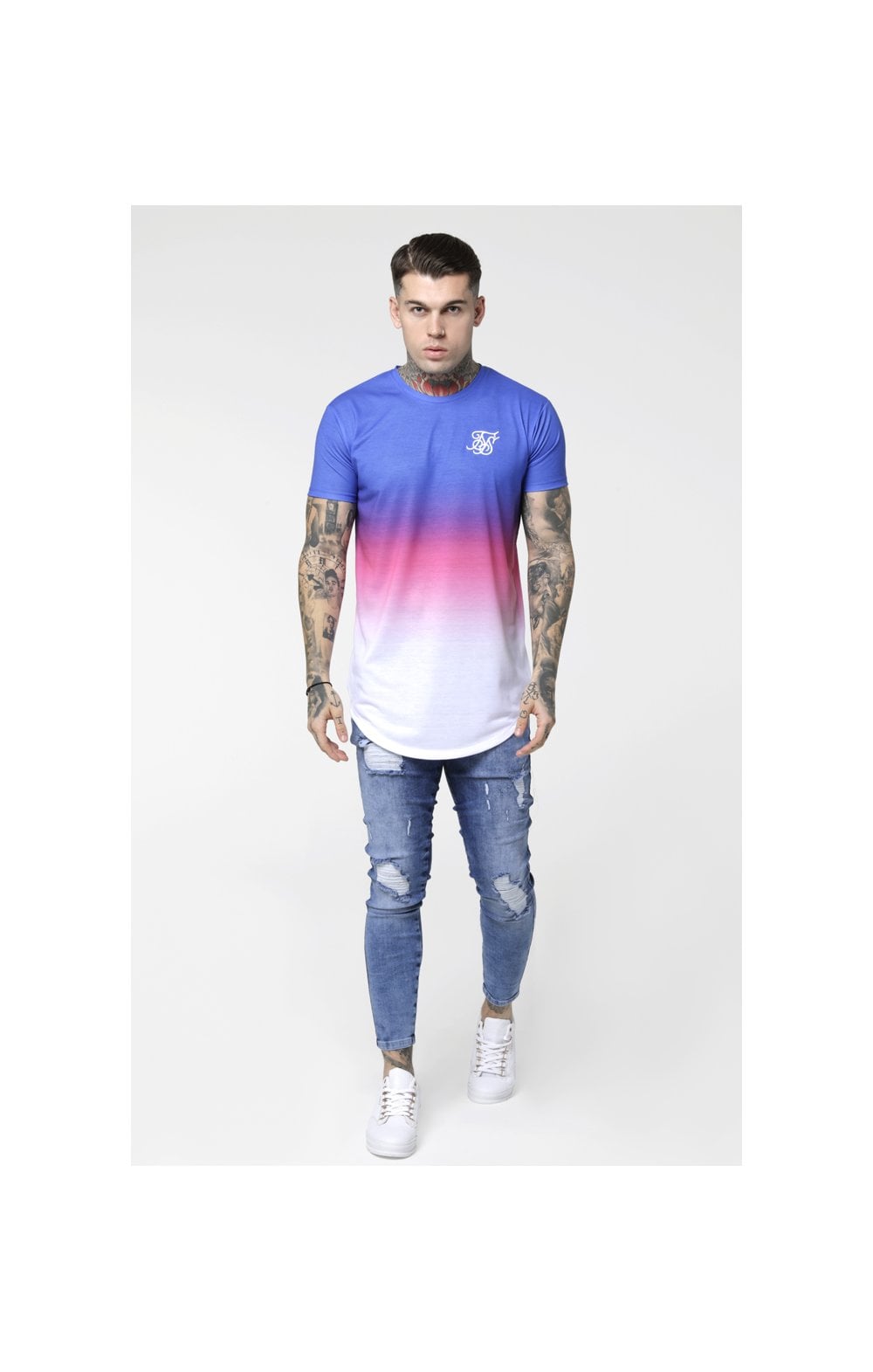 SikSilk Curved Hem Fade Tee - Blue
                    
                        Pink & White (4)