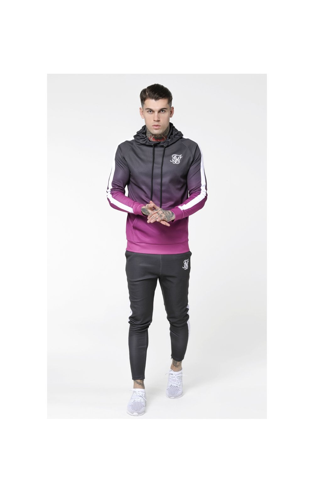 SikSilk Vapour Track Pants - Grey & White (4)