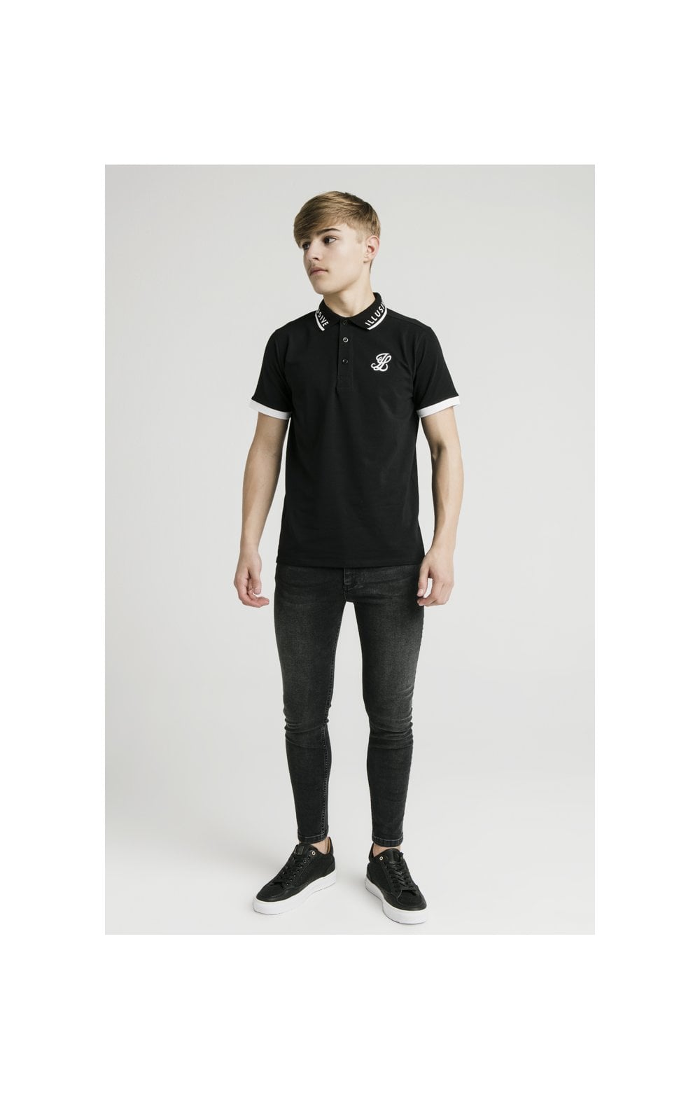 Illusive London S/S Polo Tee - Black & White (3)