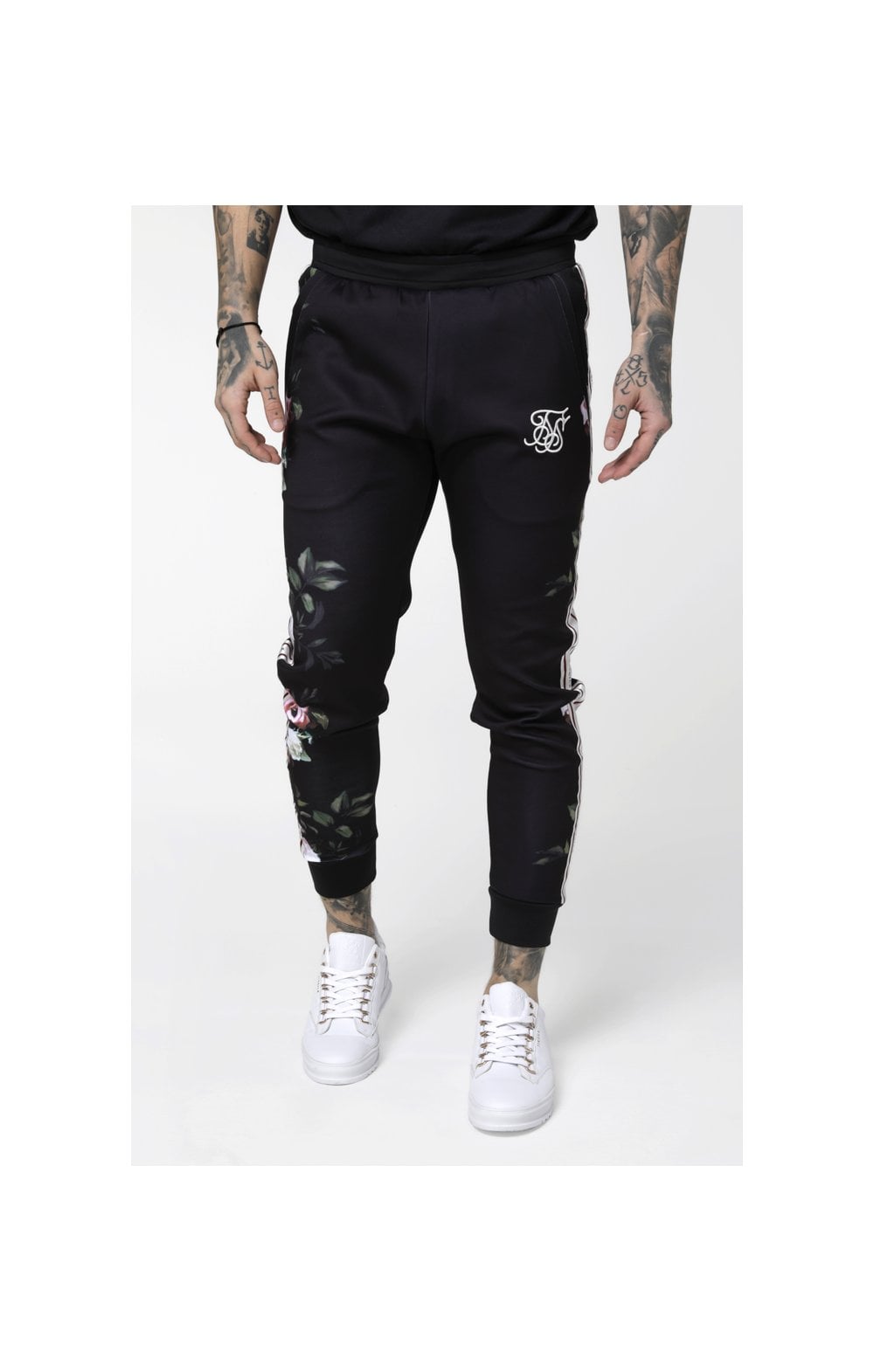 SikSilk Oil Paint Cuffed Cropped Poly Pants - Black (1)