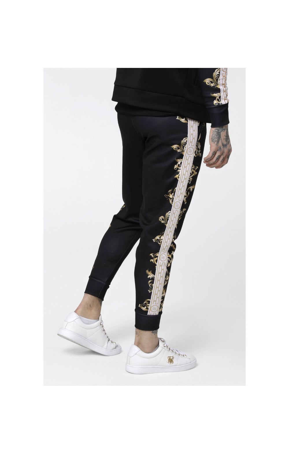 SikSilk Black Edition Polly Cuffed Pants - Black,White & Gold (2)