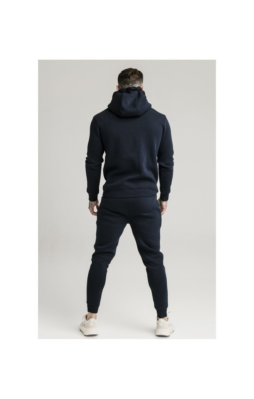 SikSilk Zip Through Funnel Neck Hoodie - Navy (6)