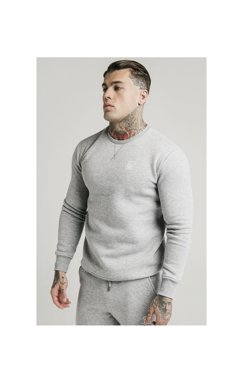 Grey Marl Essential Crew Sweatshirt