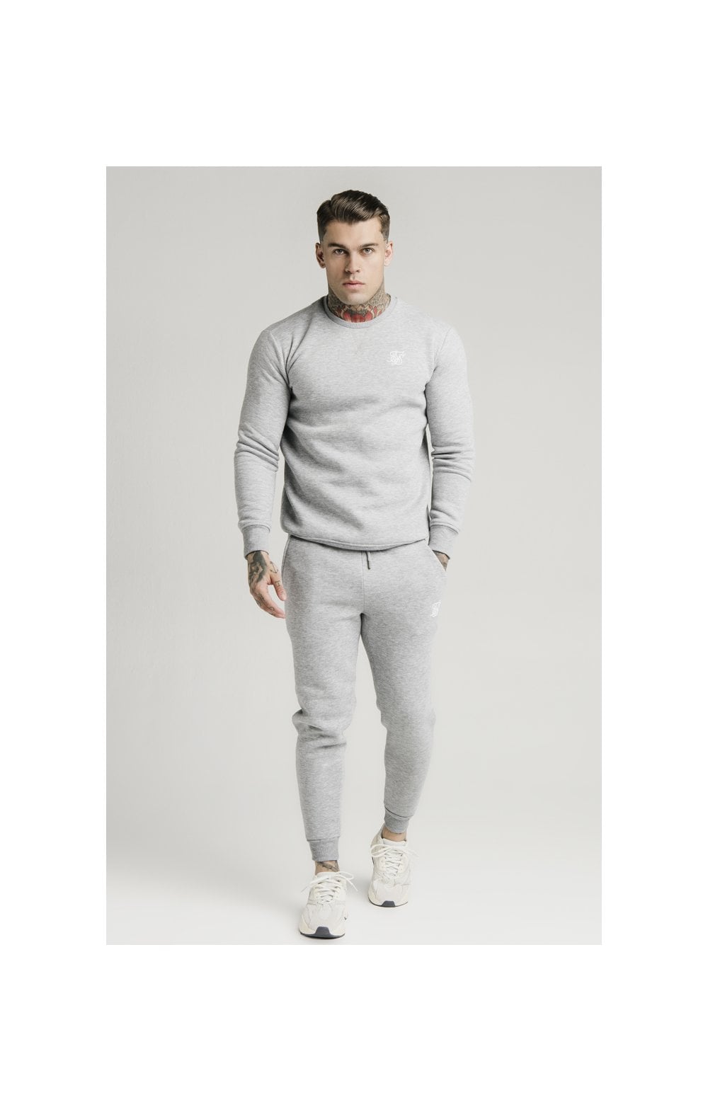 SikSilk Muscle Fit Jogger – Grey Marl (3)
