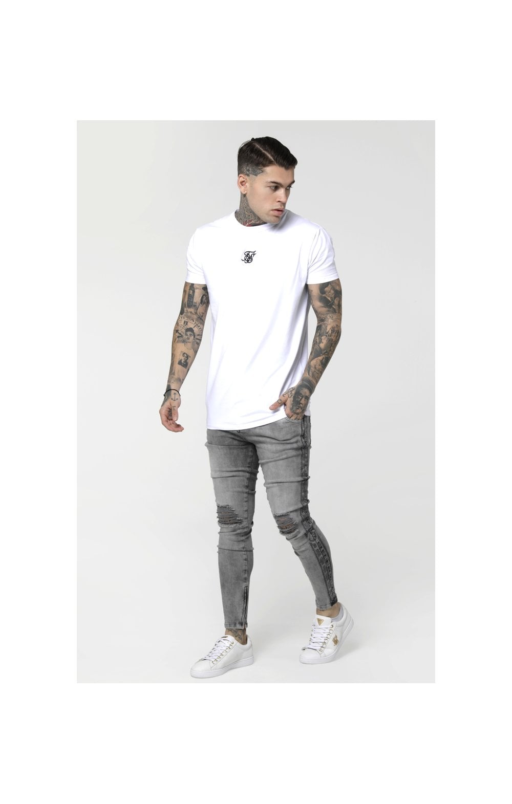 SikSilk Low Rise Cartel Denims - Snow Wash (1)