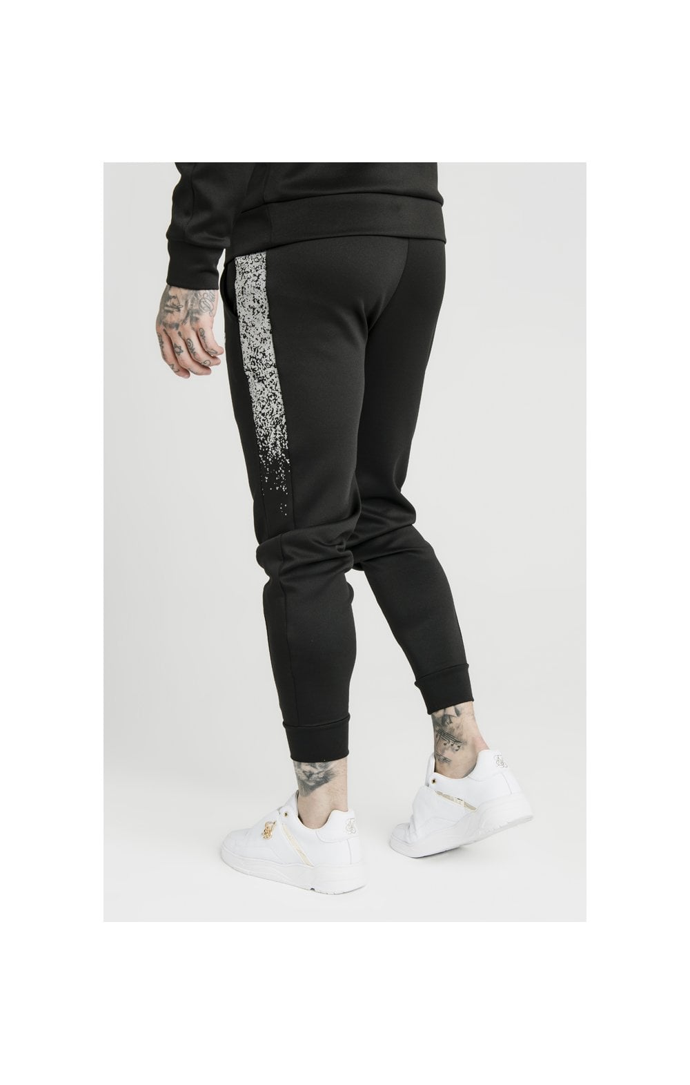 SikSilk Reflective Speckle Cuffed Joggers - Black (1)