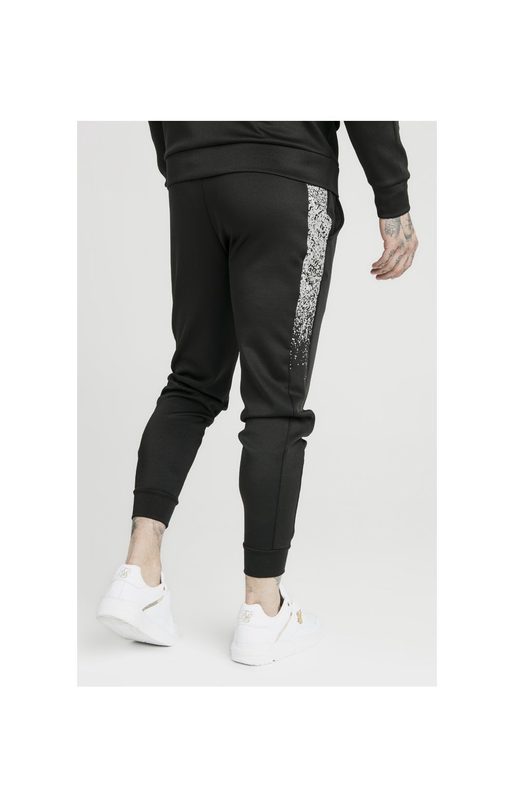 SikSilk Reflective Speckle Cuffed Joggers - Black (2)