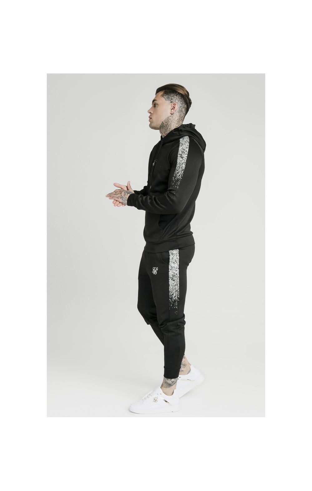 SikSilk Reflective Speckle Cuffed Joggers - Black (4)