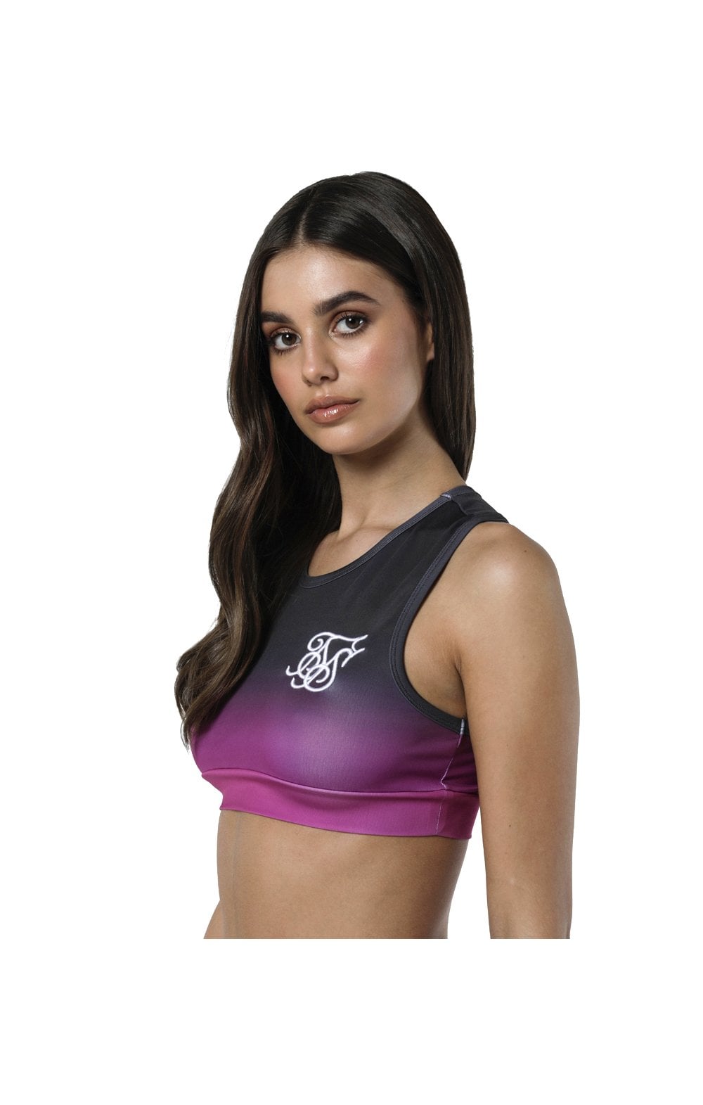 SikSilk Racerback Bralette - Iron & Pink