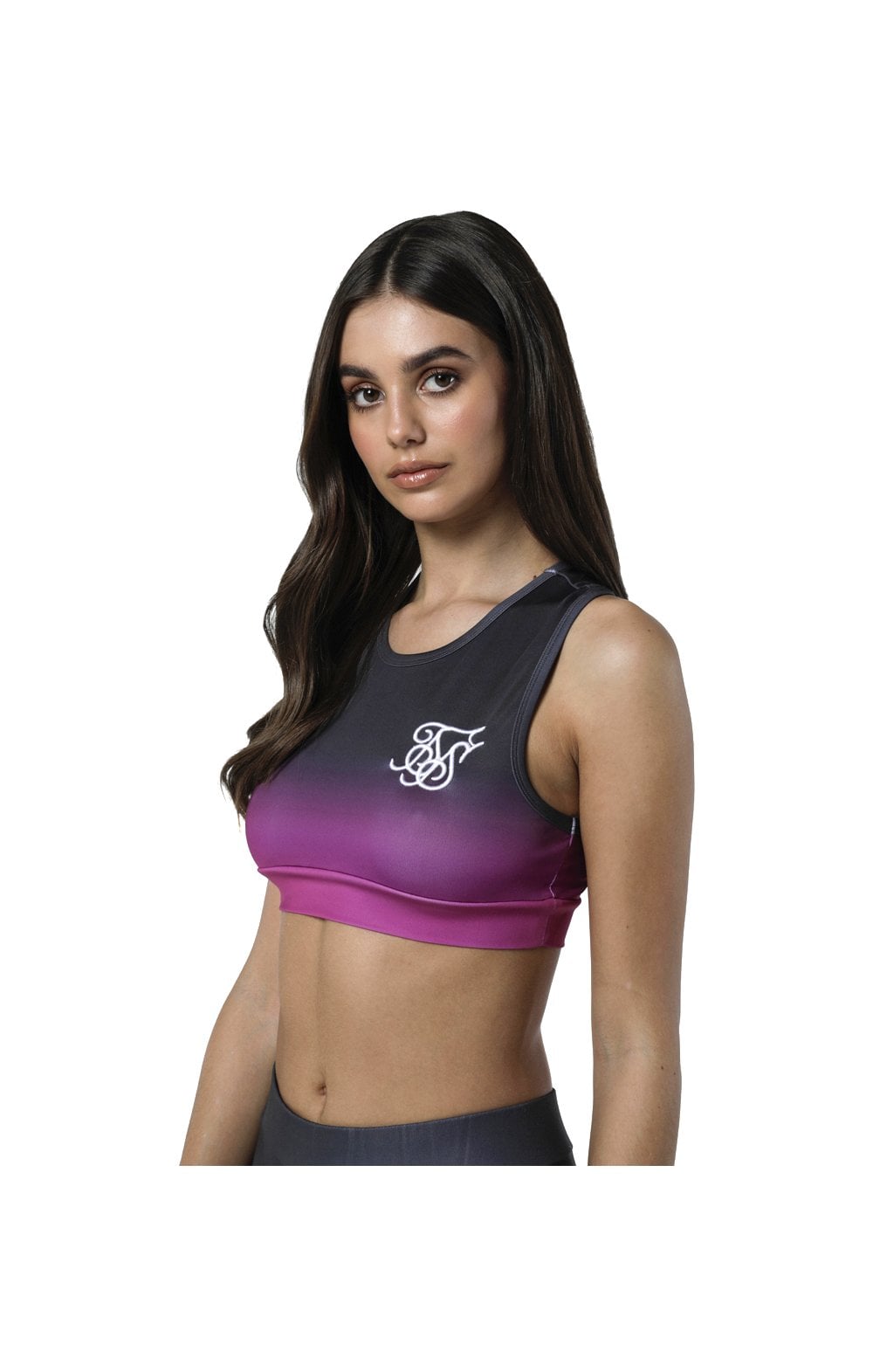 SikSilk Racerback Bralette - Iron & Pink (2)