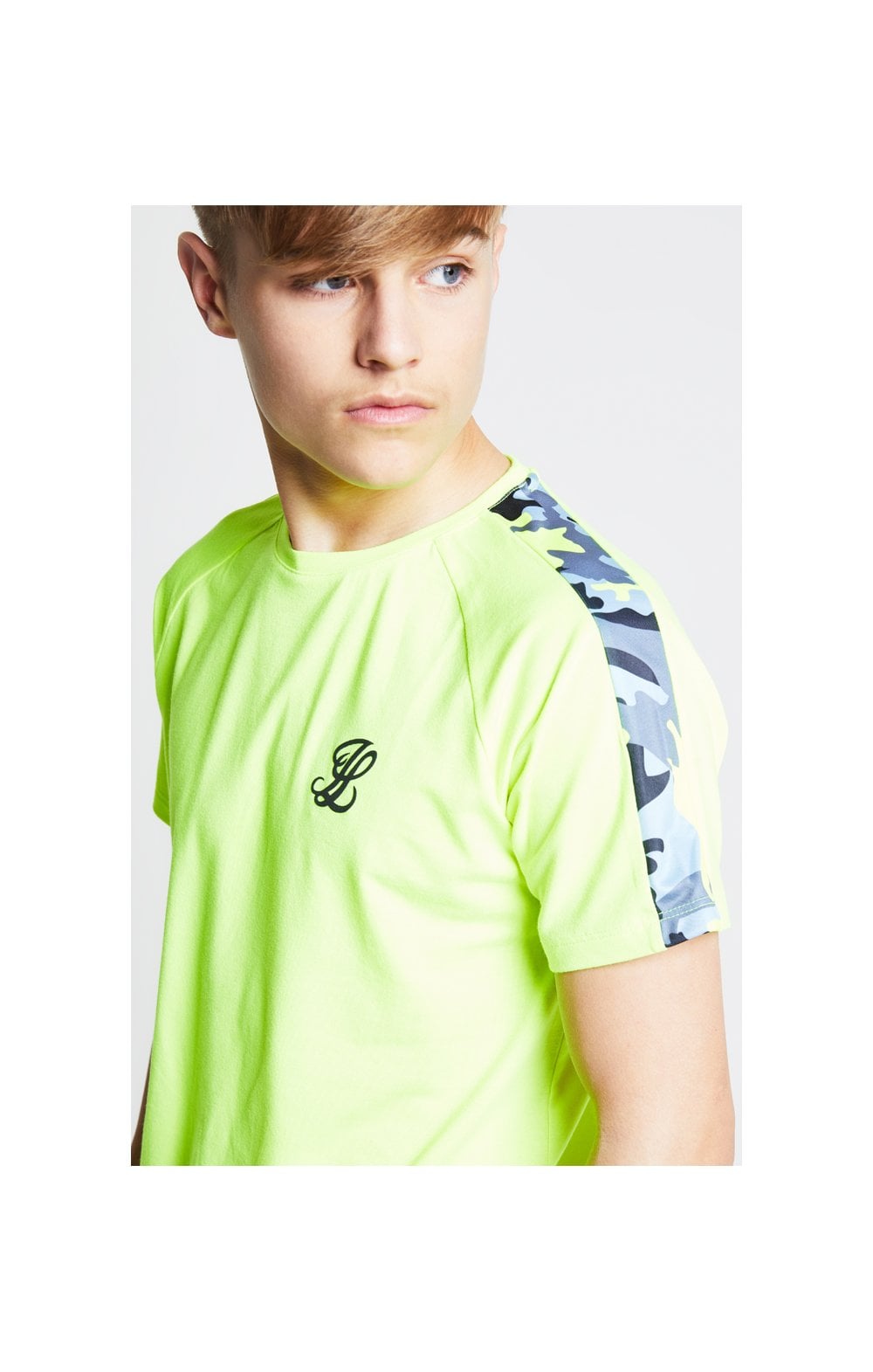 Illusive London Camo Panel Tee – Neon Yellow