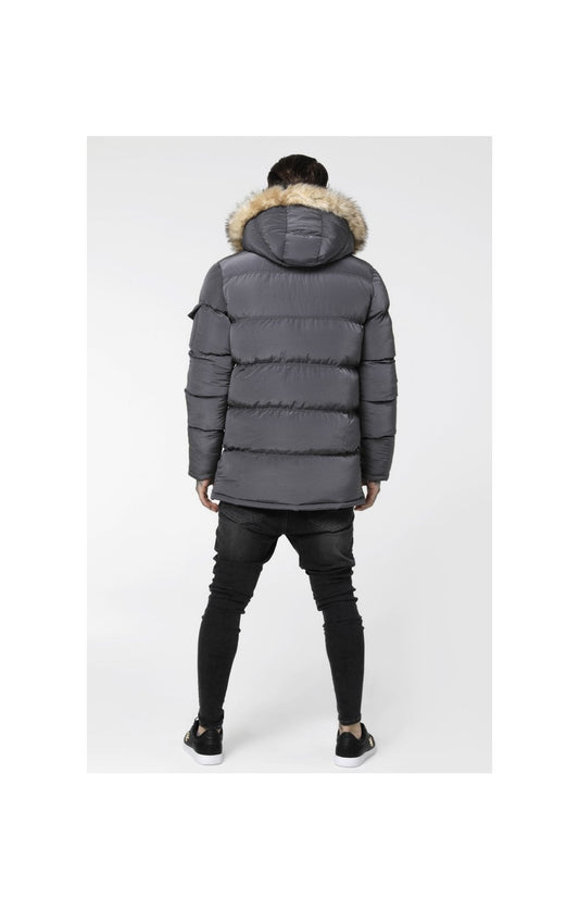 SikSilk Shiny Puff Parka – Grey