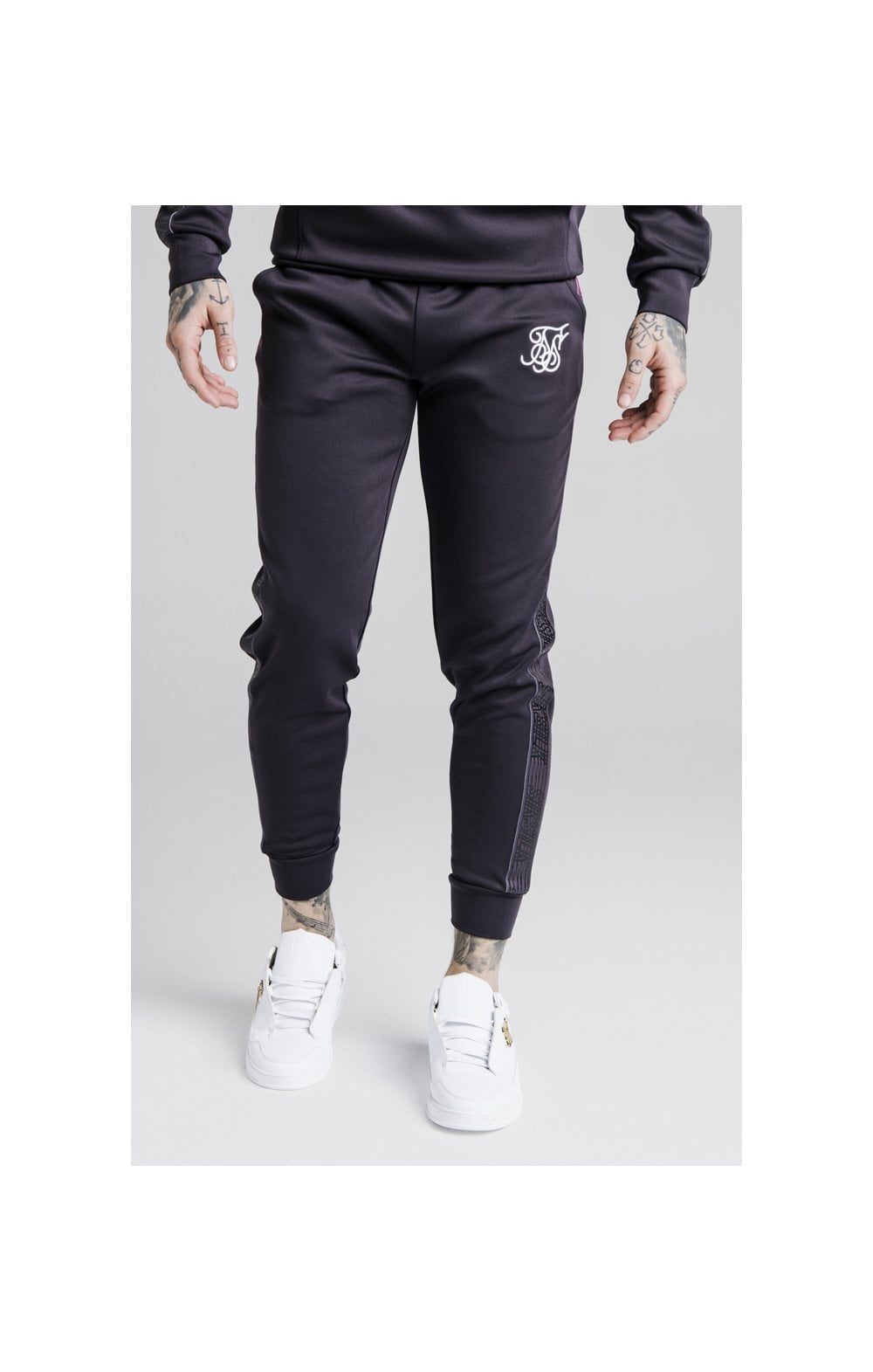 Load image into Gallery viewer, SikSilk Cuffed Cropped Fade Panel Runner Pants – Nine Iron (1)