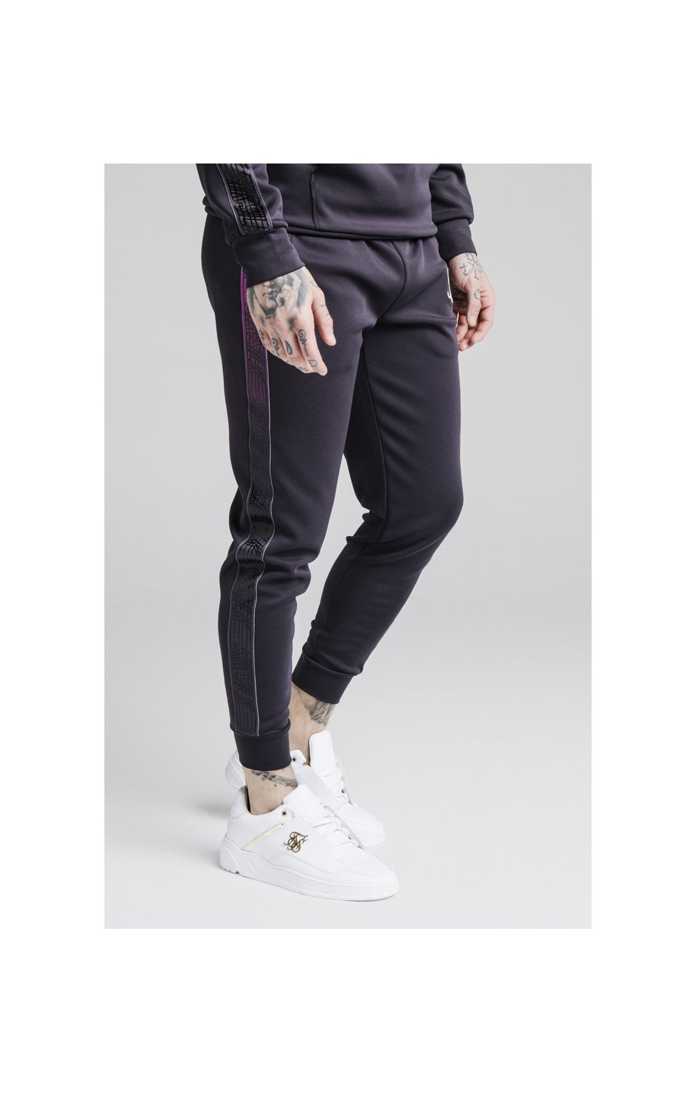 Load image into Gallery viewer, SikSilk Cuffed Cropped Fade Panel Runner Pants – Nine Iron (2)