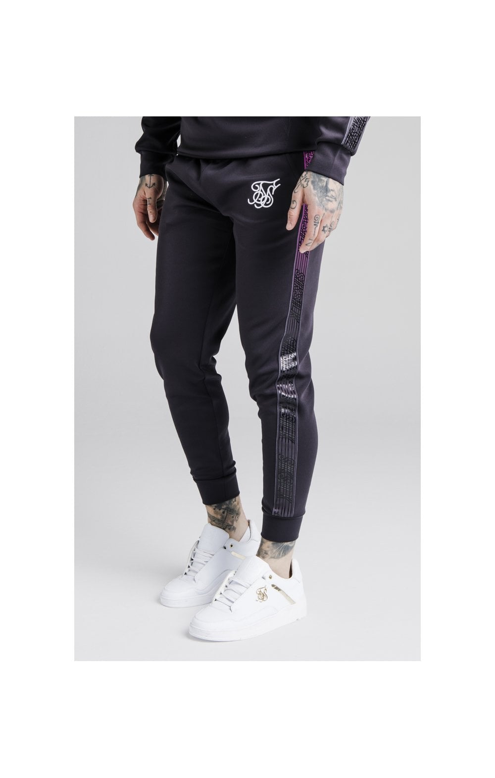 Load image into Gallery viewer, SikSilk Cuffed Cropped Fade Panel Runner Pants – Nine Iron