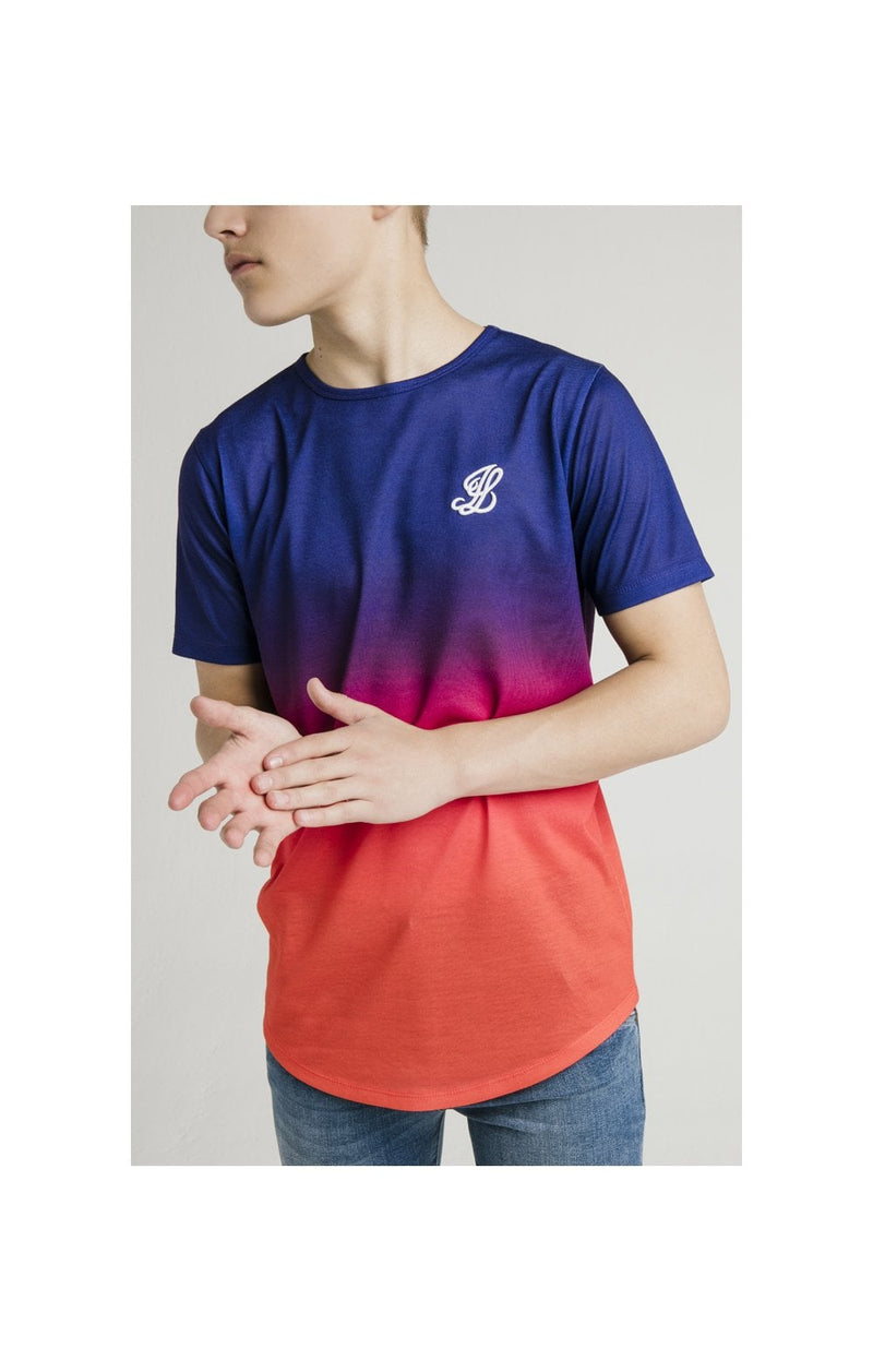 Illusive London Sunset Fade Tee - Navy,Pink & Orange