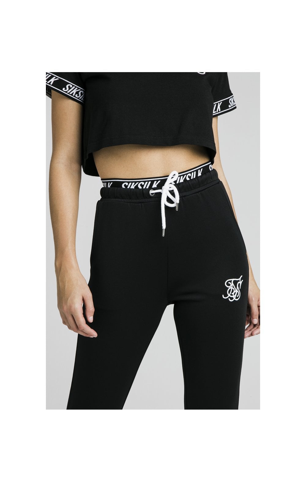 SikSilk Taped Waist Track Pants – Black